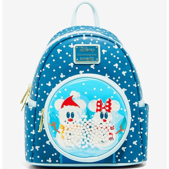 🎊Loungefly Minnie & Mickey Snow Globe mini backpack - Picture 1 of 9